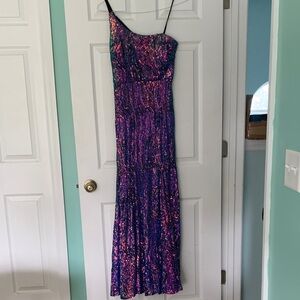 Night Way Collections One Shoulder Multicolor Dress